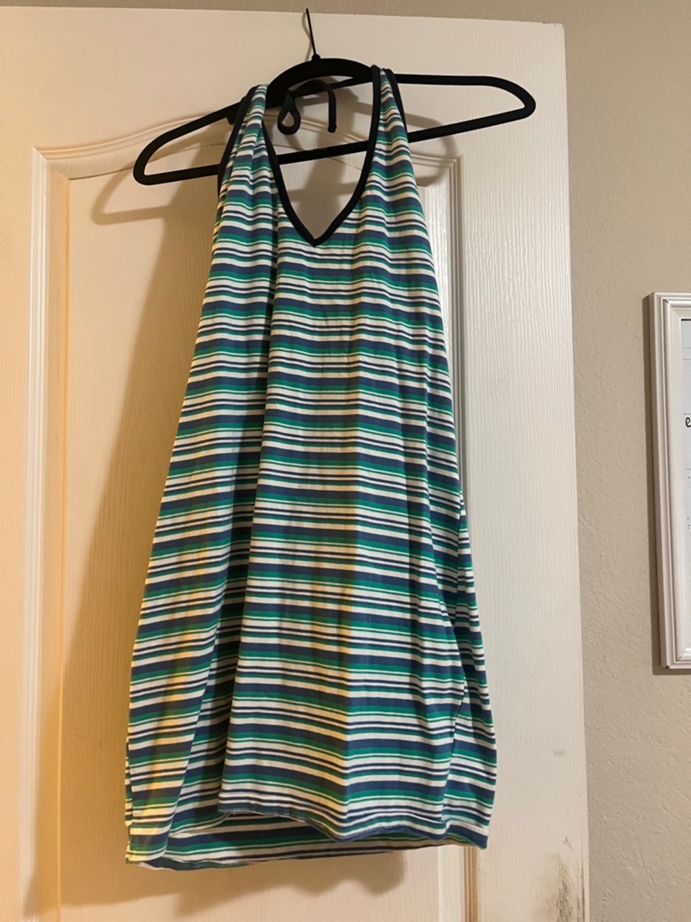 wild fable Striped Halter Mini Dress in Teal, Navy, White